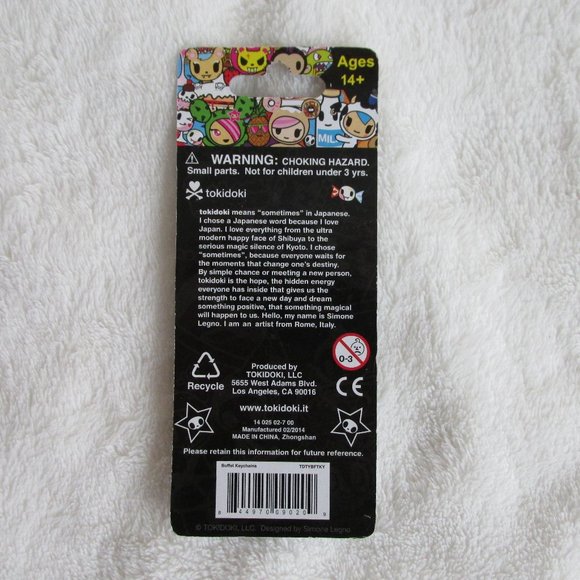 Tokidoki Buffet Maxx Pizza Metal Backpack Purse Clip Monkey on a Skull Pizza - Picture 3 of 4